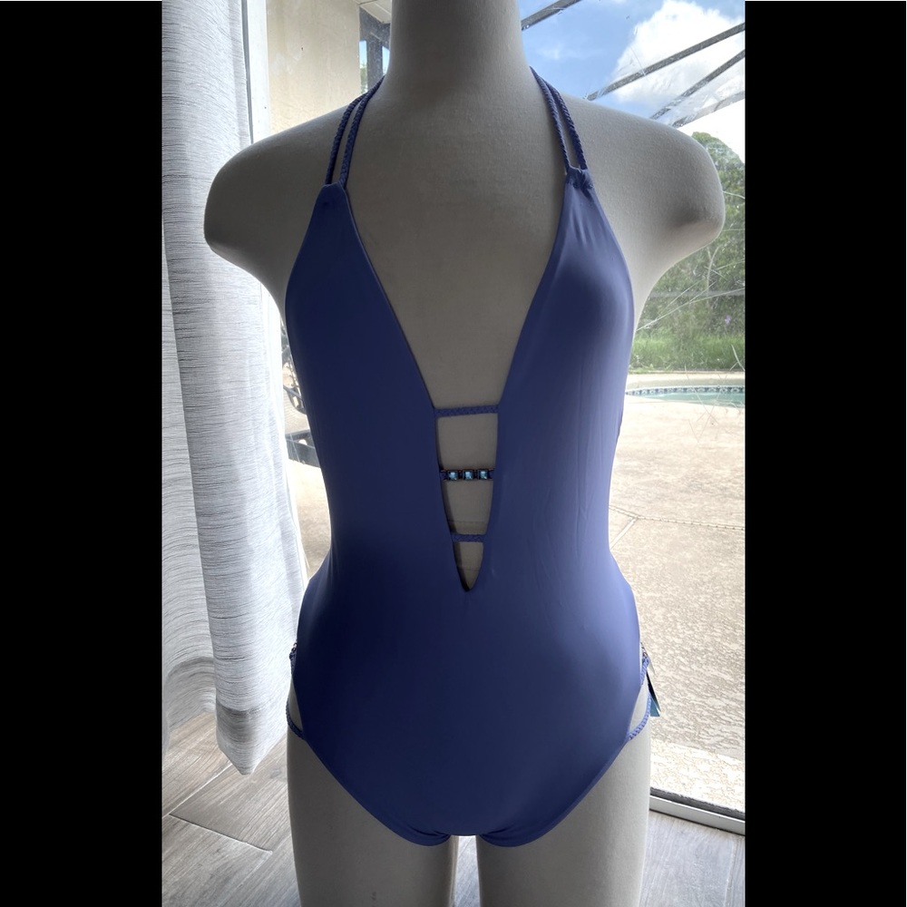 Elegant Blue Women's One Piece Swimsuit